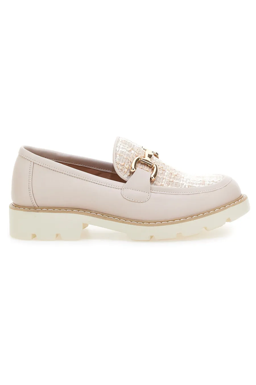 Mocassini Cipria con Fibbia Dorata e Suola Bianca KMD25S1K-LE HAVRE PARIS Discount
