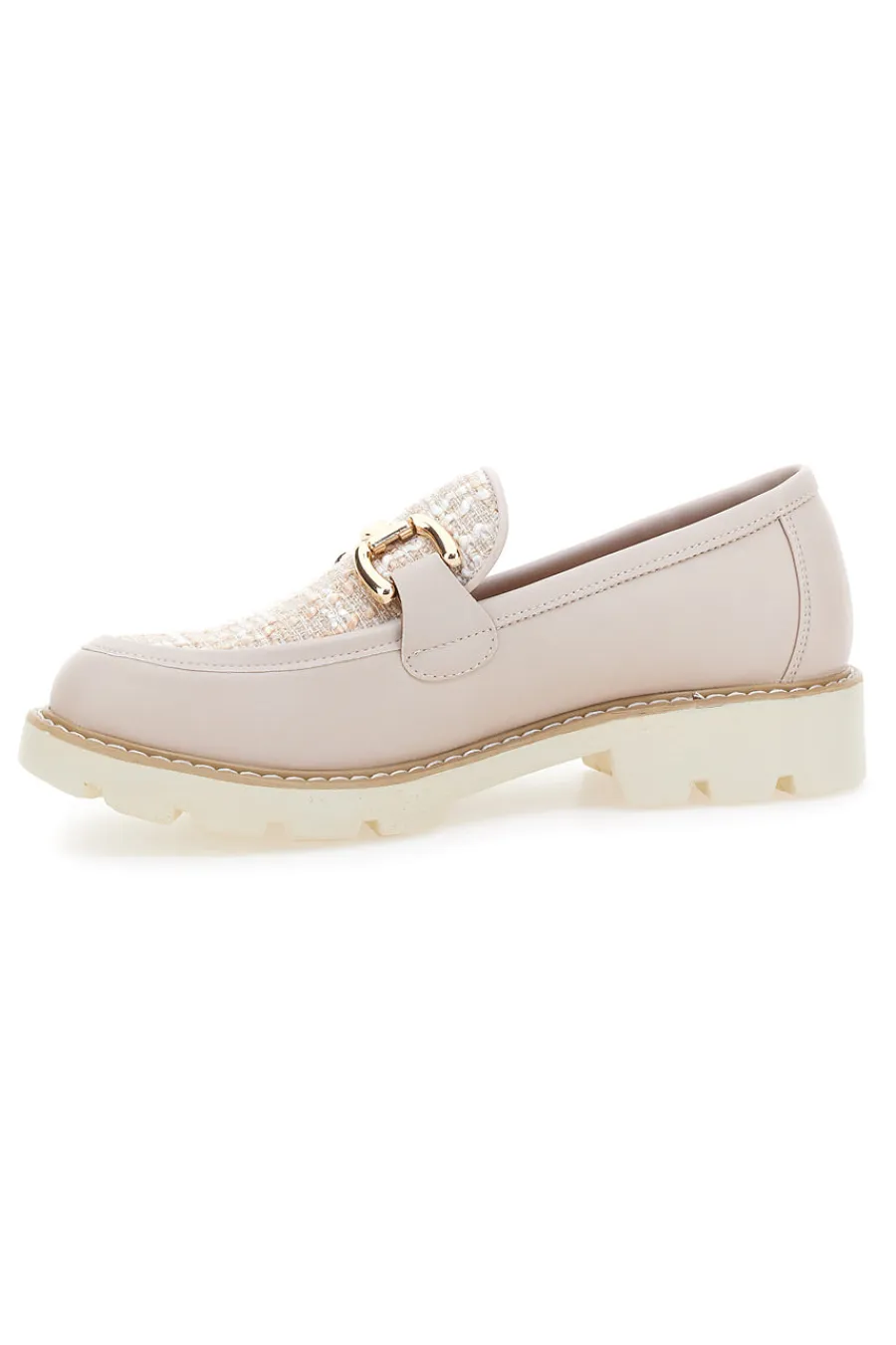 Mocassini Cipria con Fibbia Dorata e Suola Bianca KMD25S1K-LE HAVRE PARIS Discount