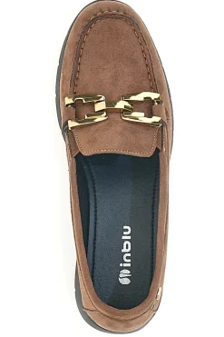 Mocassini Marroni Effetto Suede Con Catenina IC020042-INBLU Sale