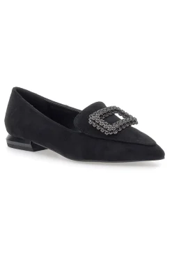 Mocassini neri con fibbia gioiello Burani 51604C1138-MARIELLA BURANI Sale