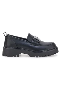 Mocassini neri con morsetto argento 24126019-PITTARELLO CAPSULE Sale