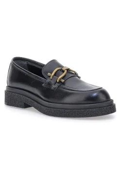 Mocassini neri con morsetto dorato 2003-PITTARELLO CLASS Outlet