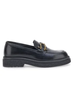 Mocassini neri con morsetto dorato 2003-PITTARELLO CLASS Outlet