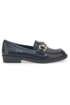 Mocassini Neri con Morsetto Oro 2402-TALEMI Discount