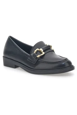 Mocassini Neri con Morsetto Oro 2402-TALEMI Discount