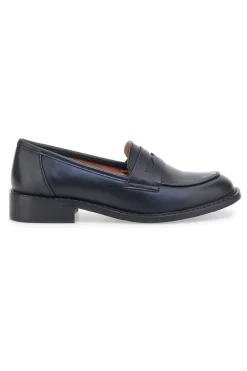 Mocassini neri con soletta in pelle 666K01N-LE HAVRE PARIS
