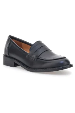 Mocassini neri con soletta in pelle 666K01N-LE HAVRE PARIS