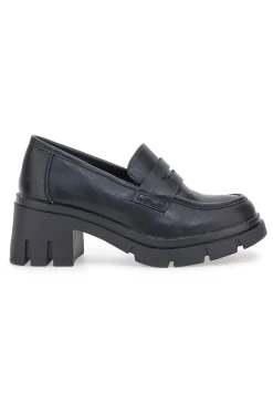 Mocassini Neri Con Tacco 91179-GALIA Sale
