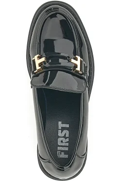Mocassini Neri Con Tacco 475-THE FIRST Discount