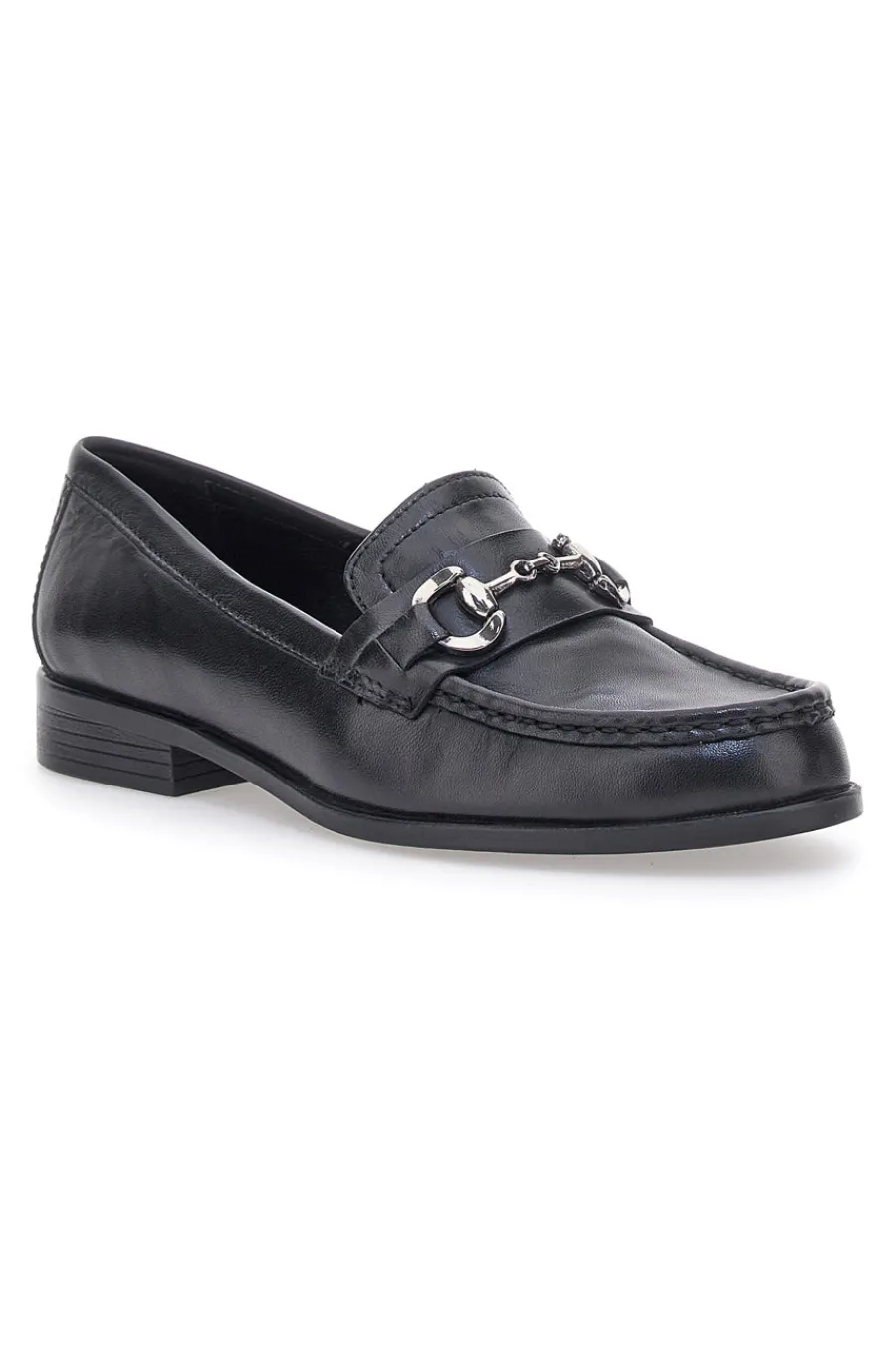 Mocassini Neri in Vera Pelle con Morsetto 4782-PITTARELLO FOCUS Discount
