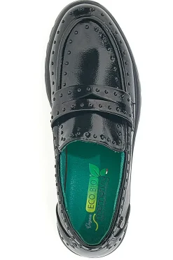 Mocassini neri Vegan effetto lucido J528246-ECO BIO Discount