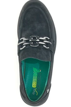 Mocassini neri Vegan effetto velluto J528706-ECO BIO Discount