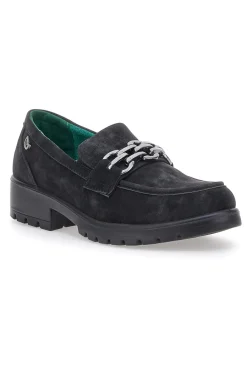Mocassini neri Vegan effetto velluto J528706-ECO BIO Discount