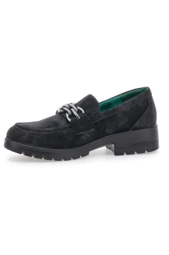 Mocassini neri Vegan effetto velluto J528706-ECO BIO Discount