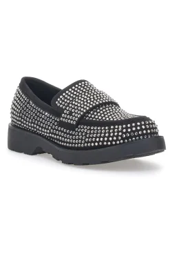 Mocassini 1102 Nero Strass-PITTARELLO GLAM