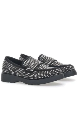 Mocassini 1102 Nero Strass-PITTARELLO GLAM