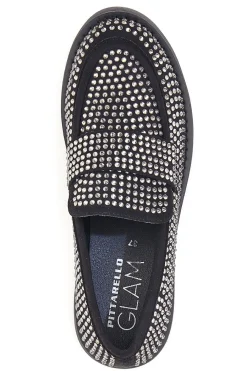 Mocassini 1102 Nero Strass-PITTARELLO GLAM