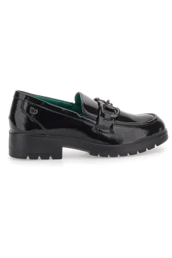 Mocassini Vegan Neri Lucidi con Morsetto J52323M6-ECO BIO Clearance