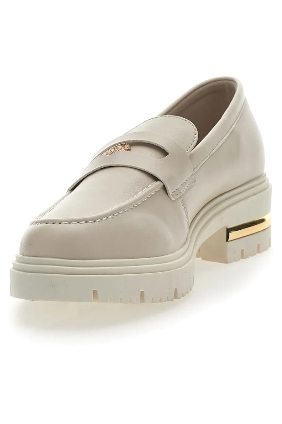 Mocassino Beige e Dettagli Oro 1303-ENERGY New