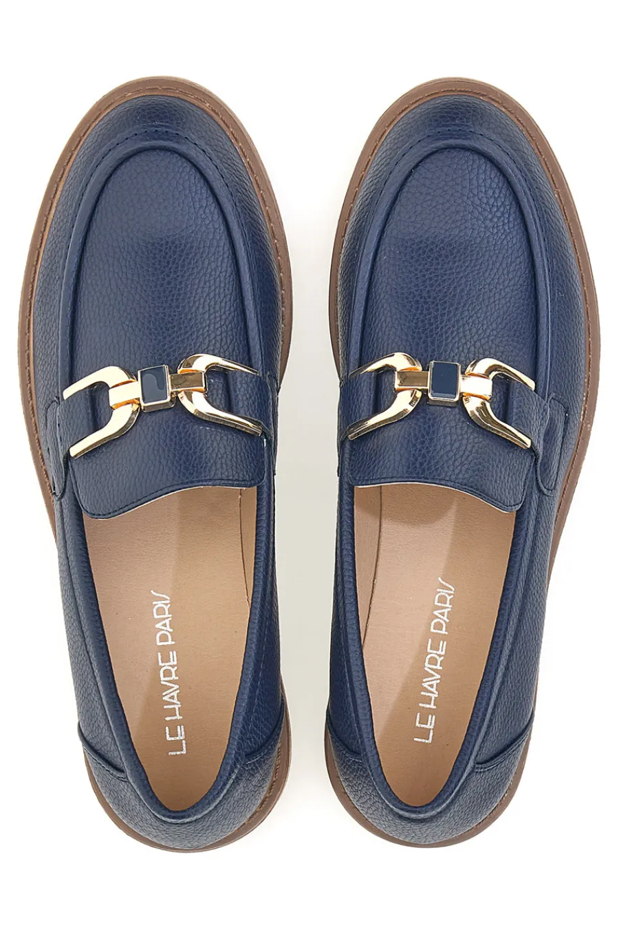 Mocassino Blu con Catenella Oro 1134-LE HAVRE PARIS