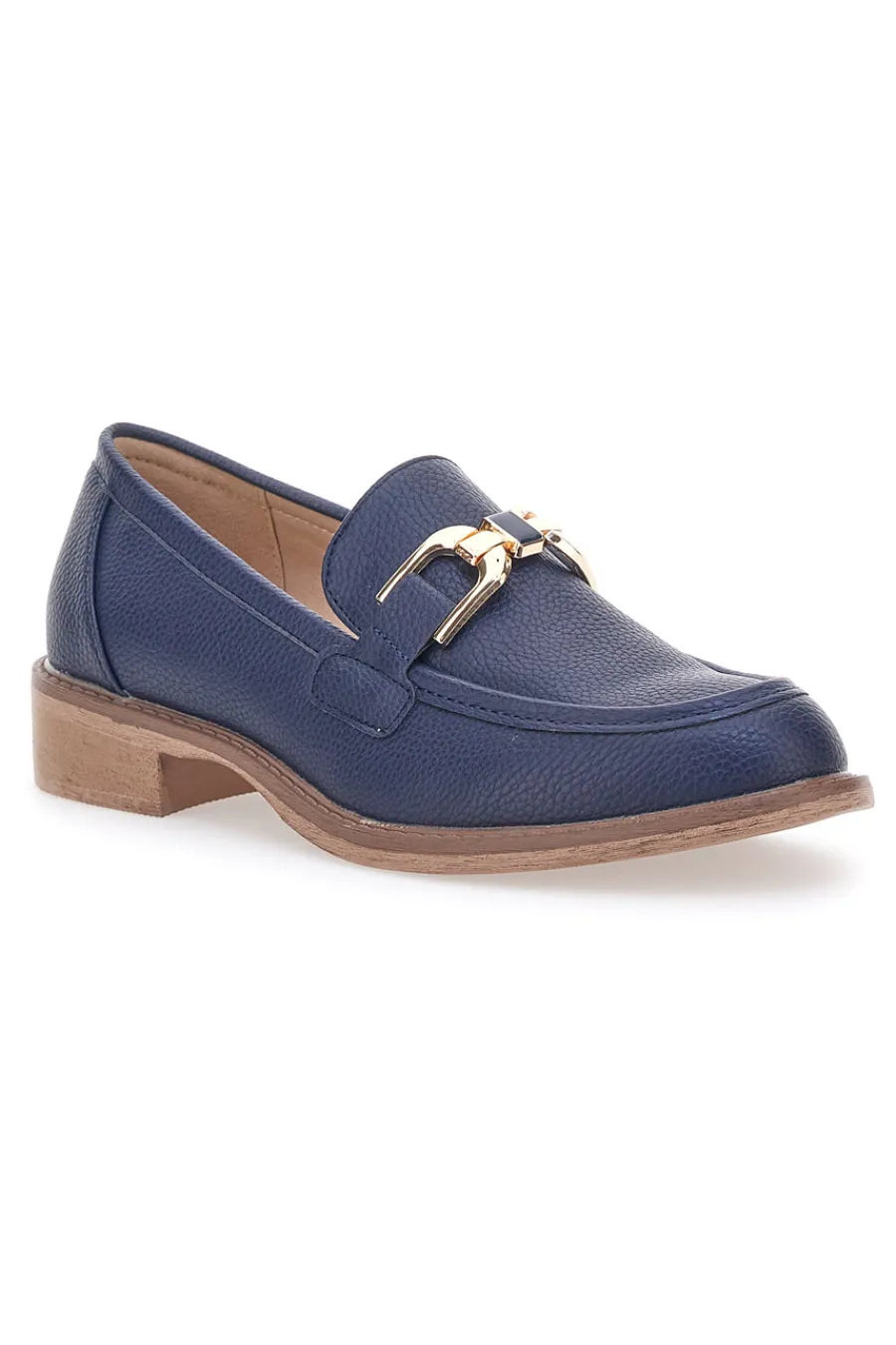 Mocassino Blu con Catenella Oro 1134-LE HAVRE PARIS