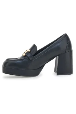 Mocassino con Tacco 8227 Nero-LAURA BIAGIOTTI