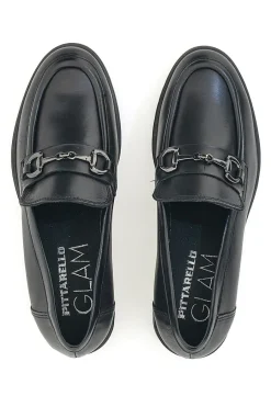 Mocassino in Vera Pelle Nera 85105-PITTARELLO GLAM New