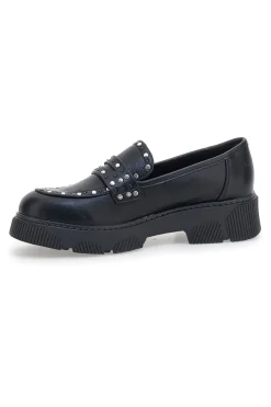 Mocassino Nero Con Borchie Gianmarco Venturi 0322-GMV New