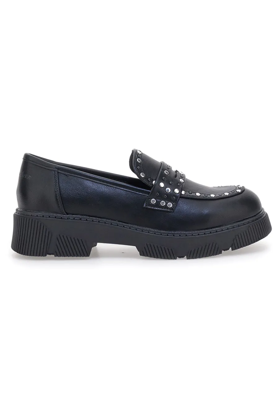 Mocassino Nero Con Borchie Gianmarco Venturi 0322-GMV New