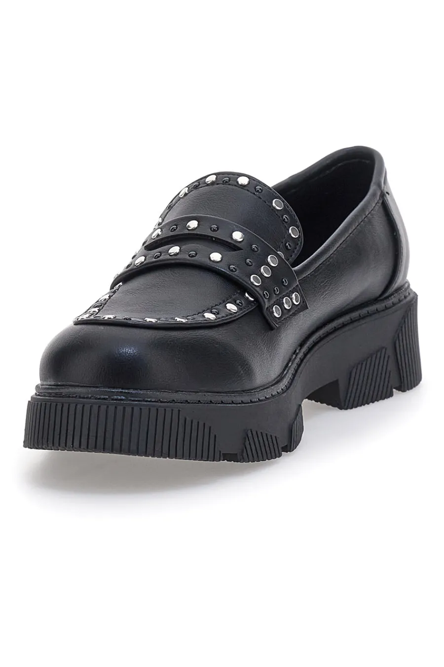 Mocassino Nero Con Borchie Gianmarco Venturi 0322-GMV New