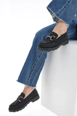 Mocassino 1101 Nero con Strass-PITTARELLO GLAM Clearance