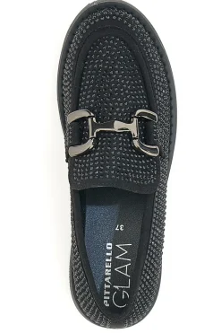 Mocassino 1101 Nero con Strass-PITTARELLO GLAM Clearance
