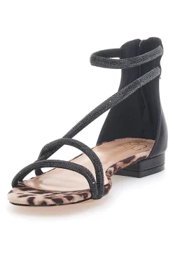 696 – Flache Sandalen mit em Band und Animalprint-MON DIEU Outlet