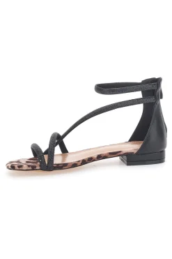 696 – Flache Sandalen mit em Band und Animalprint-MON DIEU Outlet