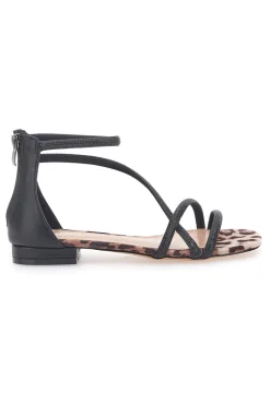 696 – Flache Sandalen mit em Band und Animalprint-MON DIEU Outlet
