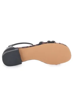 696 – Flache Sandalen mit em Band und Animalprint-MON DIEU Outlet