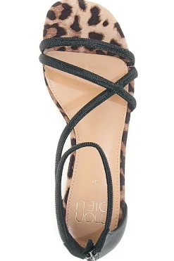 696 – Flache Sandalen mit em Band und Animalprint-MON DIEU Outlet