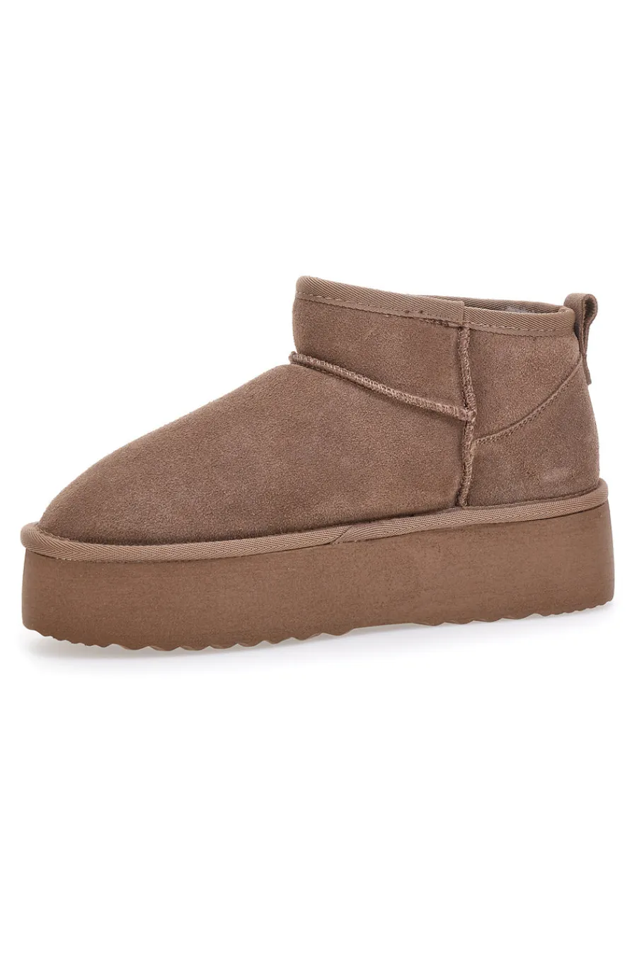 L1250 – Kamelfarbene Slipper-Stiefeletten mit Plateausohle in Wildlederoptik-MON DIEU Clearance