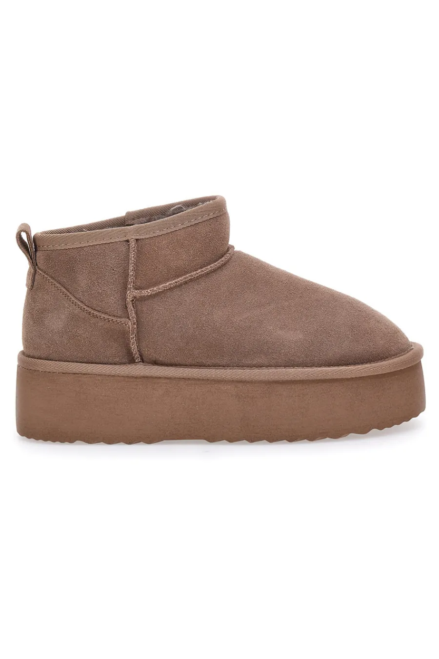 L1250 – Kamelfarbene Slipper-Stiefeletten mit Plateausohle in Wildlederoptik-MON DIEU Clearance