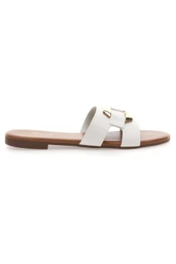 PREA1310 Elegante weiße Damen-Slipper mit Golddetail-MON DIEU Hot