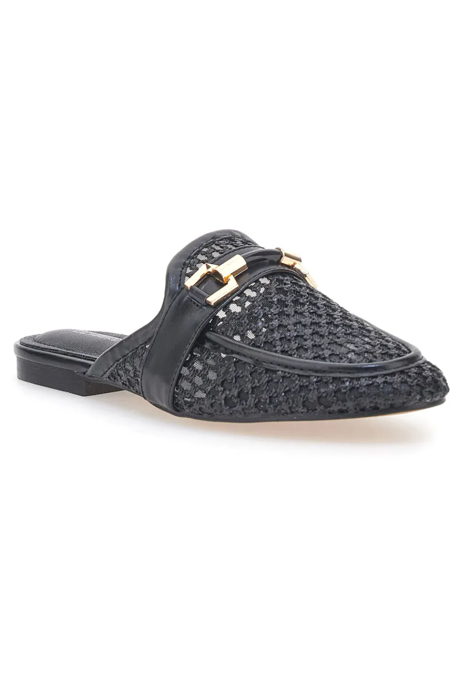 Mule nere con morsetto dorato LLY27-LE HAVRE PARIS Discount