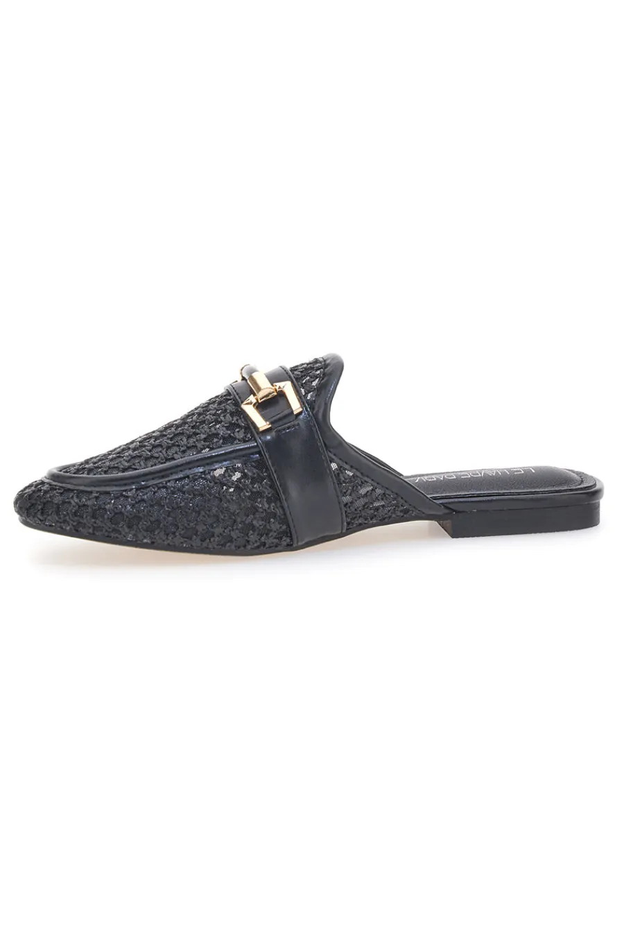 Mule nere con morsetto dorato LLY27-LE HAVRE PARIS Discount