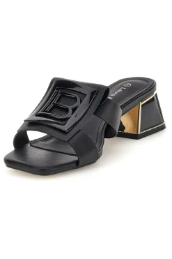 Mules nere con tacco basso e fascia decorativa 9730-LAURA BIAGIOTTI Sale