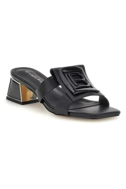Mules nere con tacco basso e fascia decorativa 9730-LAURA BIAGIOTTI Sale