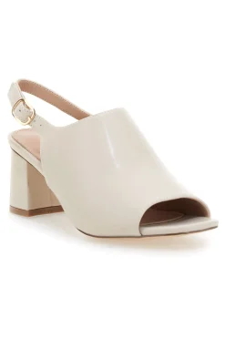 Nudefarbene Sandalen mit Riemen hinten und Öffnung vorne P545-FIRST LADY Hot