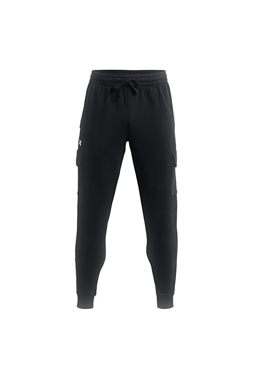 Pantaloni jogger neri in pile con tasche cargo Under Armour RIVAL FLEECE CARGO JOGGER