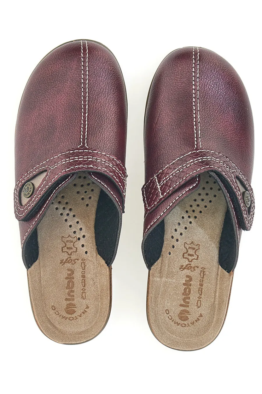 Pantofola bordeaux anatomica con cuciture a vista 80LY-INBLU Discount