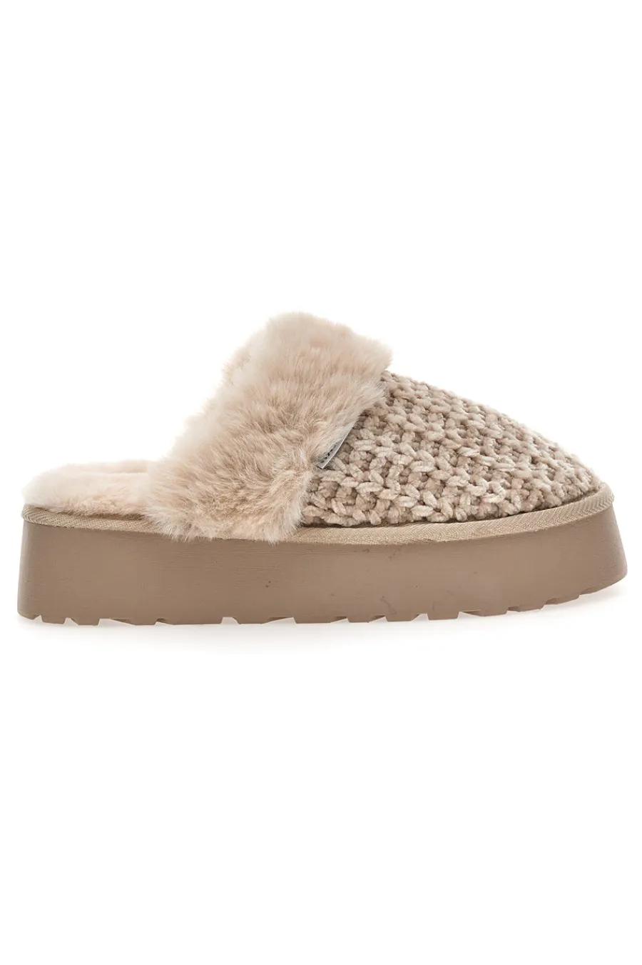 Pantofole beige intrecciate con interno in peluche S79Y310-SUPERGA Best