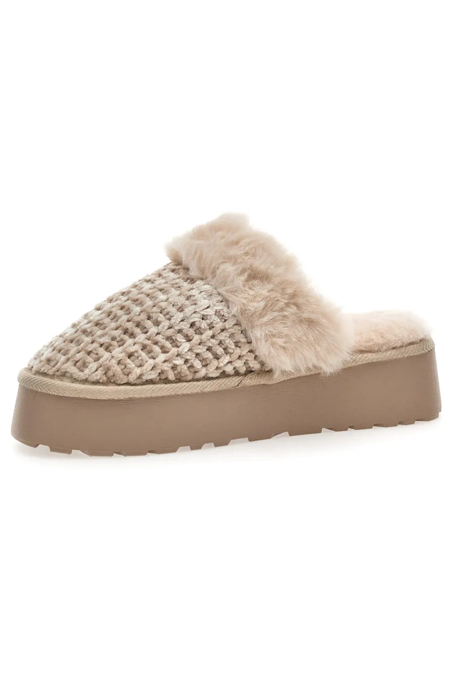 Pantofole beige intrecciate con interno in peluche S79Y310-SUPERGA Best