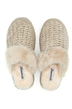 Pantofole beige intrecciate con interno in peluche S79Y310-SUPERGA Best